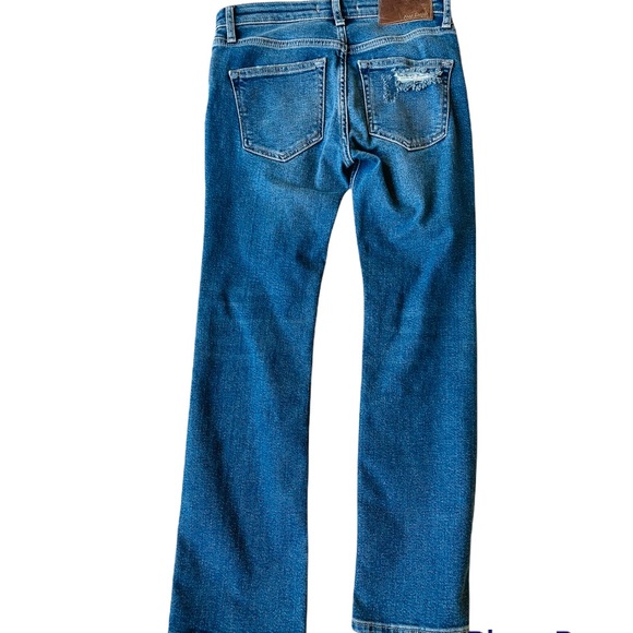 Free People Color Blocked Cropped Flare Women’s Jean - Picture 9 of 14